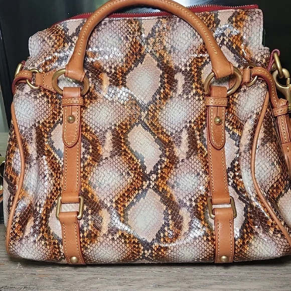 Dooney & Bourke Multicolor Snake Print Shoulder Bag - Picture 6 of 10